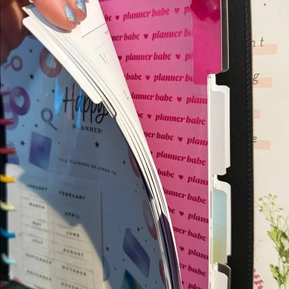 Happy Planner Black & Gold Classic Premium Cover w/ Rainbow discs - undated NEW - Picture 4 of 9